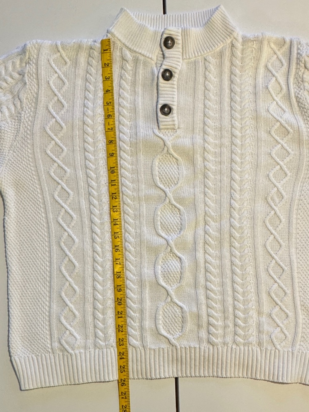 Tilley Cable Knit Sweater White Mens XL White Cotton Preppy Eclectic Grandpa - Picture 11 of 16